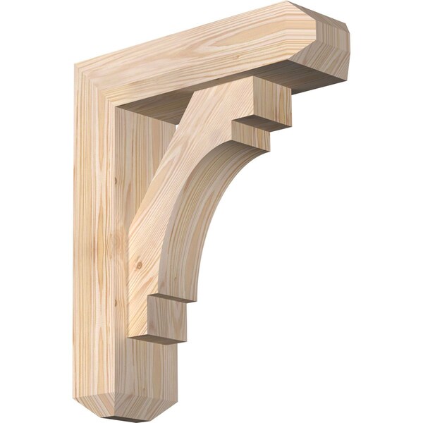 Ekena Millwork Merced Craftsman Smooth Bracket w/ Offset Brace, Douglas Fir, 5 1/2"W x 18"D x 22"H BKT0604X18X22MRC04SDF - main